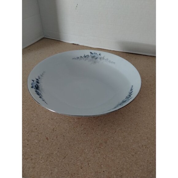 Eschenbach Bavaria Germany 9" Porcelain Bowl With Blue Floral Design & Silver Ri - Picture 1 of 5